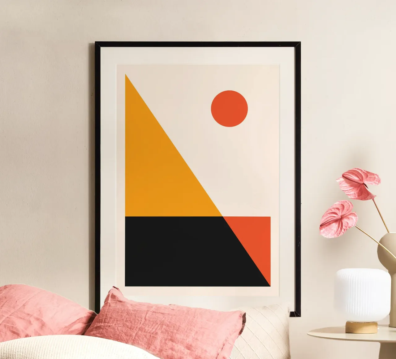 Minimalist Sunset Abstract Print Geometric Color Block Art hahnemühle by Grungeo