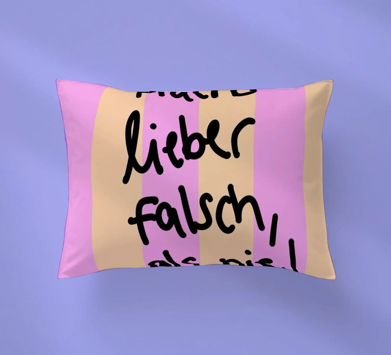 Machs lieber falsch als nie! cuscino da Hej Ibiza by Ute Arnold