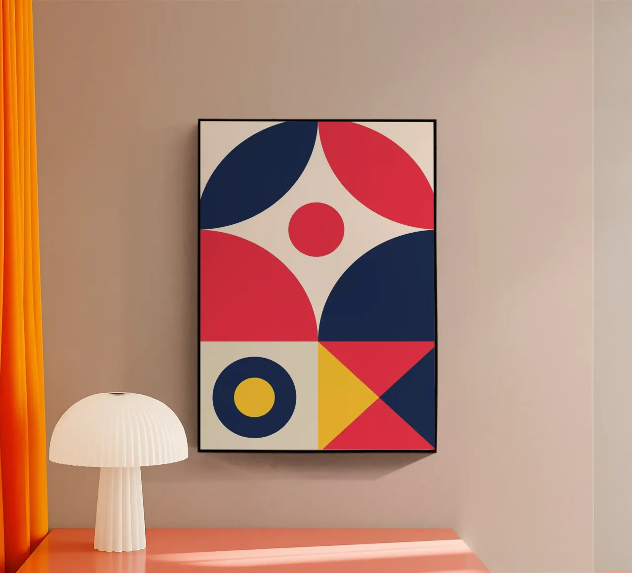 Poster astratto nautico Cerchi geometrici Colori primari plexiglass da Grungeo