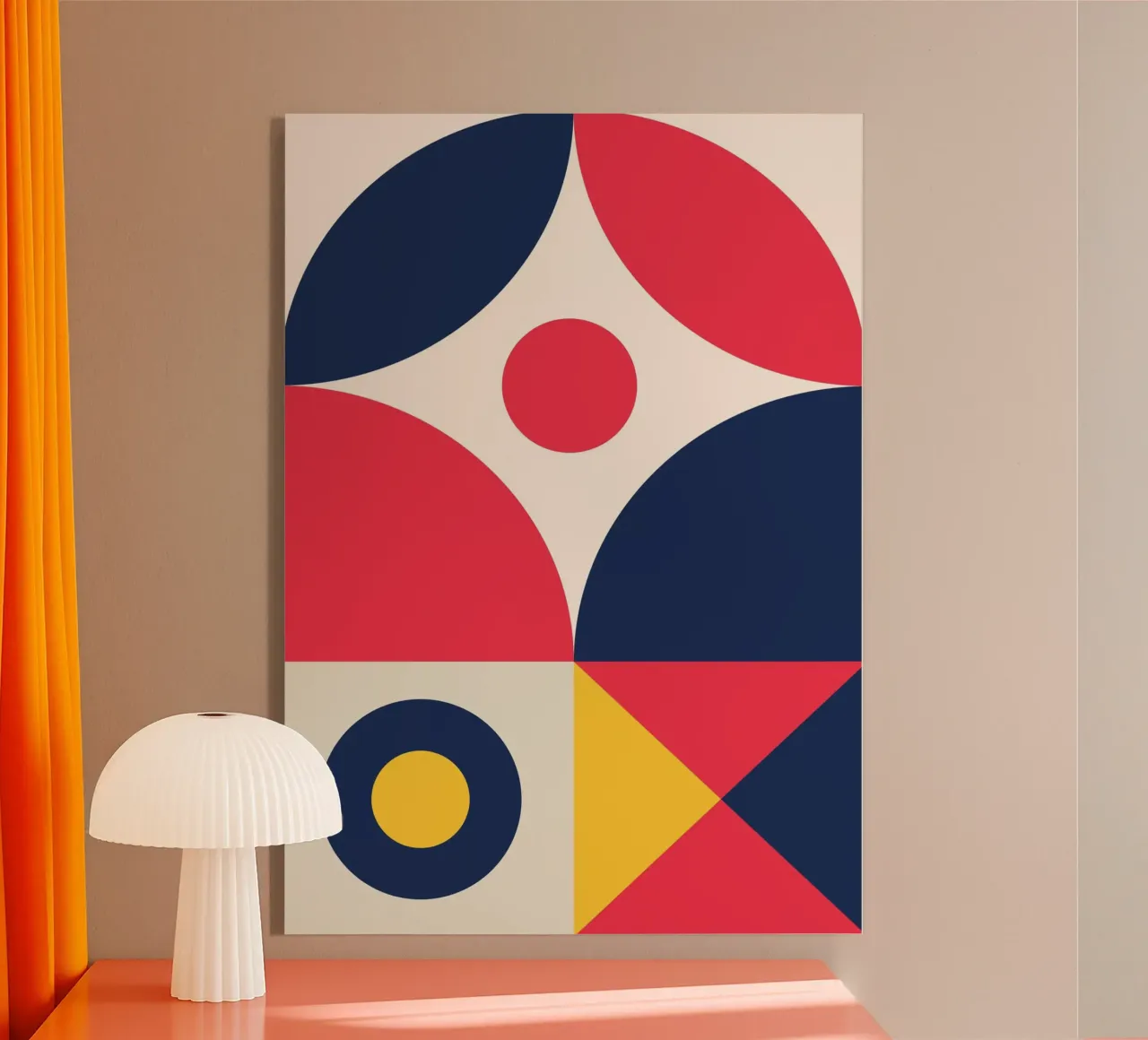 Poster astratto nautico Cerchi geometrici Colori primari plexiglass da Grungeo