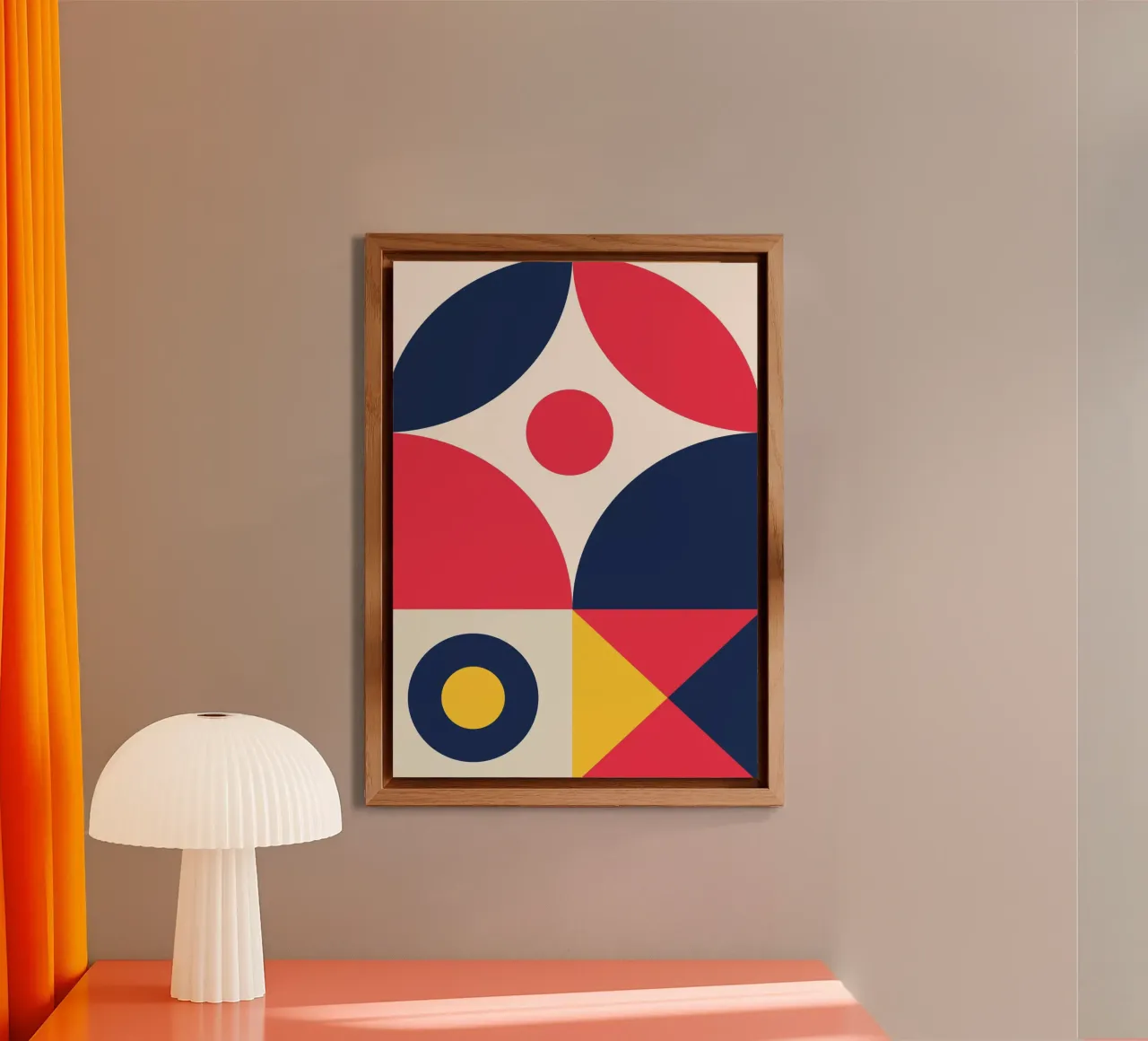 Poster astratto nautico Cerchi geometrici Colori primari pannello forex da Grungeo