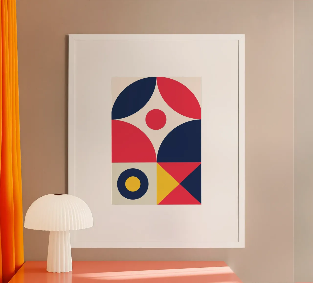 Nautical Abstract Poster Geometric Circles Primary Colors hahnemühle by Grungeo