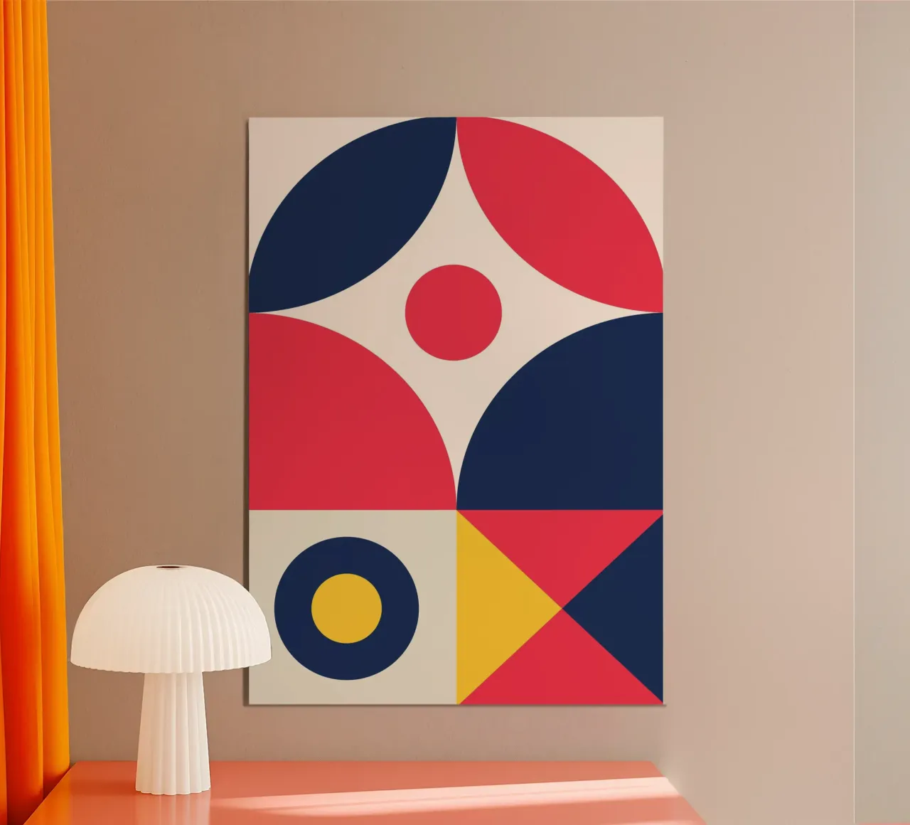 Nautical Abstract Poster Geometric Circles Primary Colors hahnemühle by Grungeo