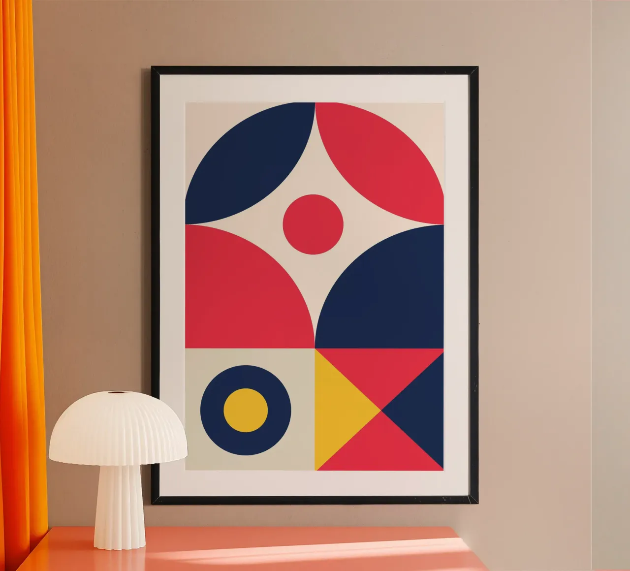 Nautical Abstract Poster Geometric Circles Primary Colors hahnemühle by Grungeo
