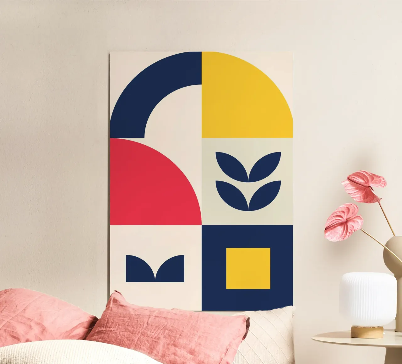 Abstract Shape Pattern Mid-Century Modern Minimalist Art alu-dibond by Grungeo