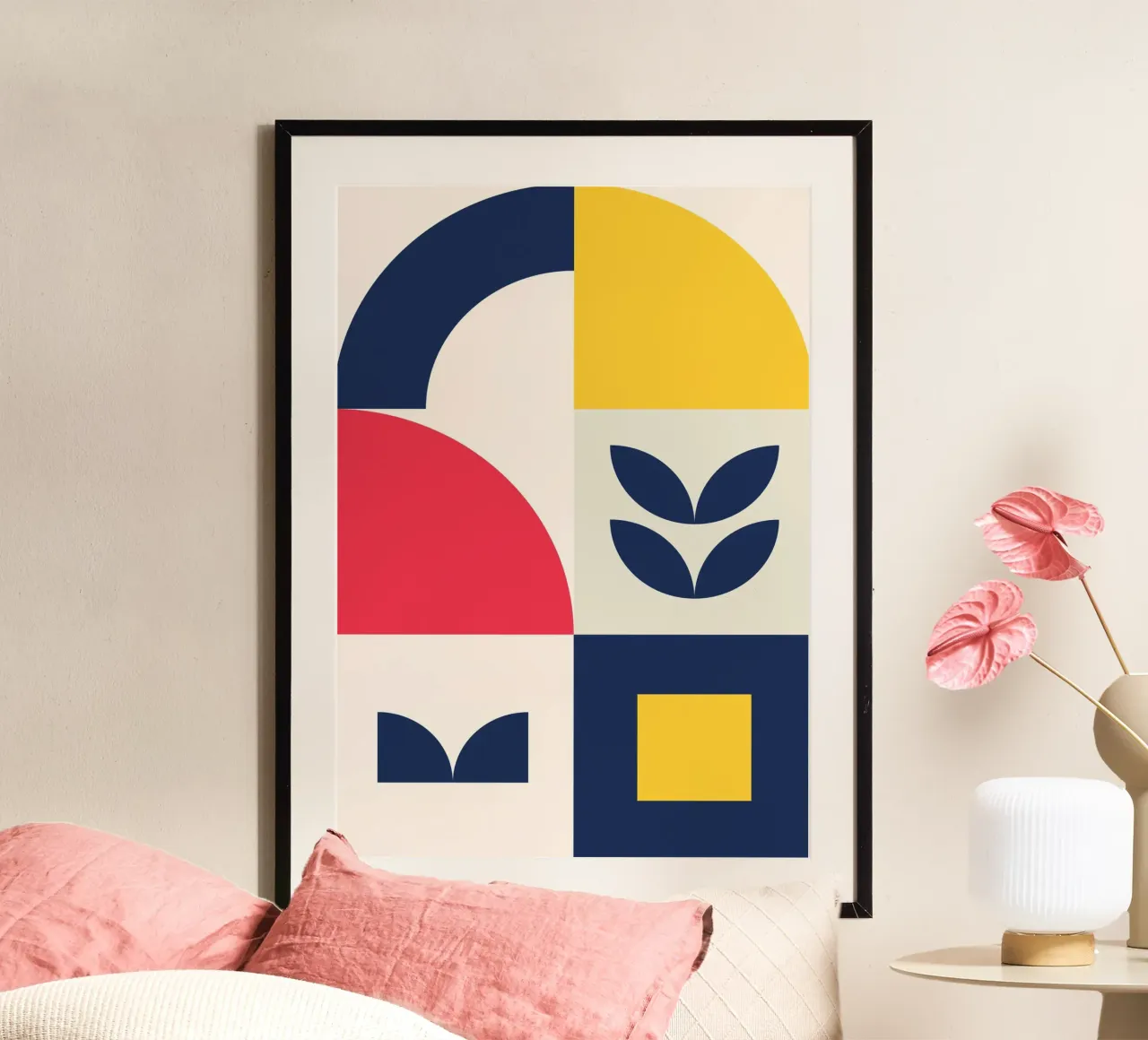 Abstract Shape Pattern Mid-Century Modern Minimalist Art hahnemühle by Grungeo