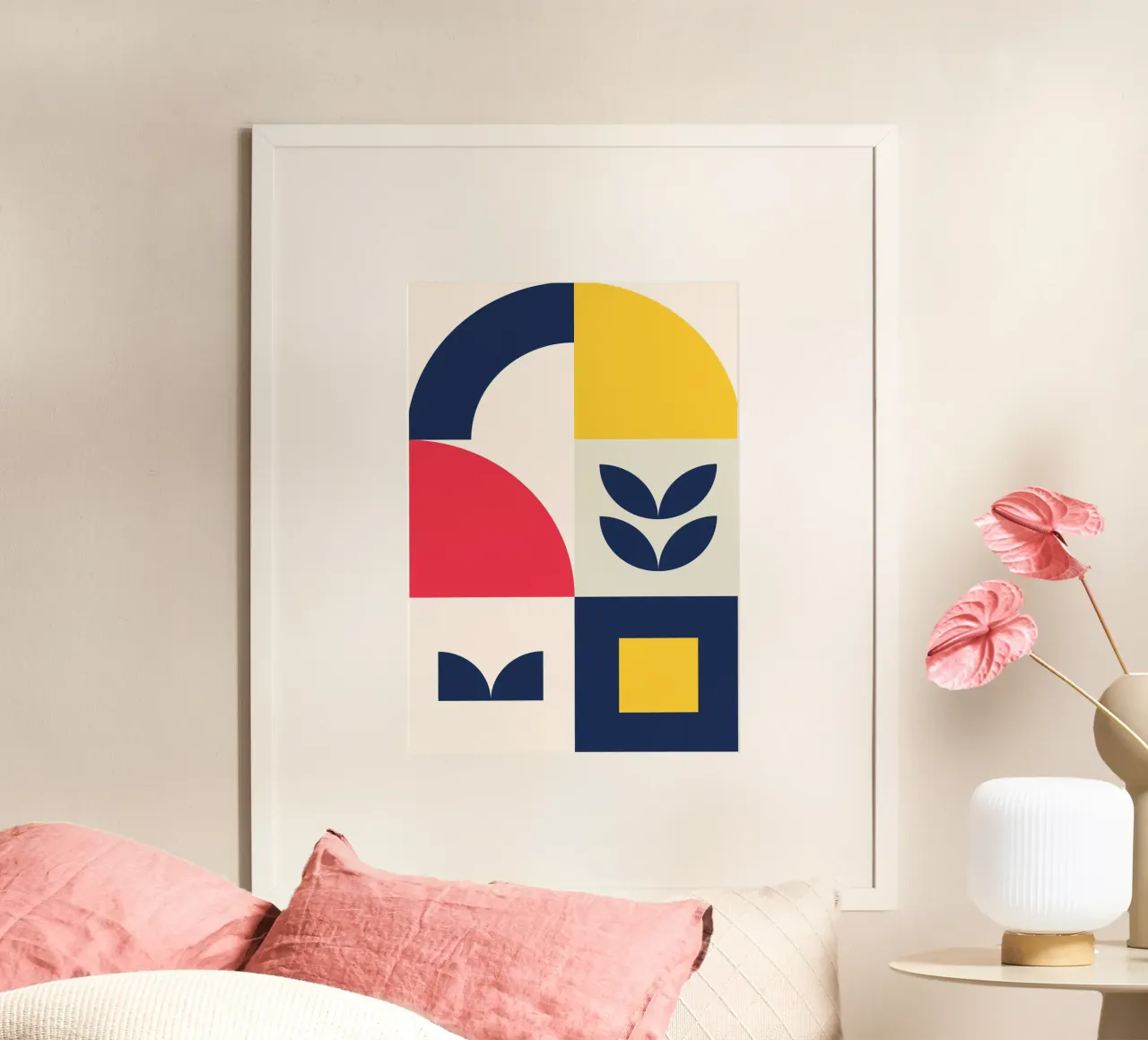 Abstract Shape Pattern Mid-Century Modern Minimalist Art hahnemühle by Grungeo