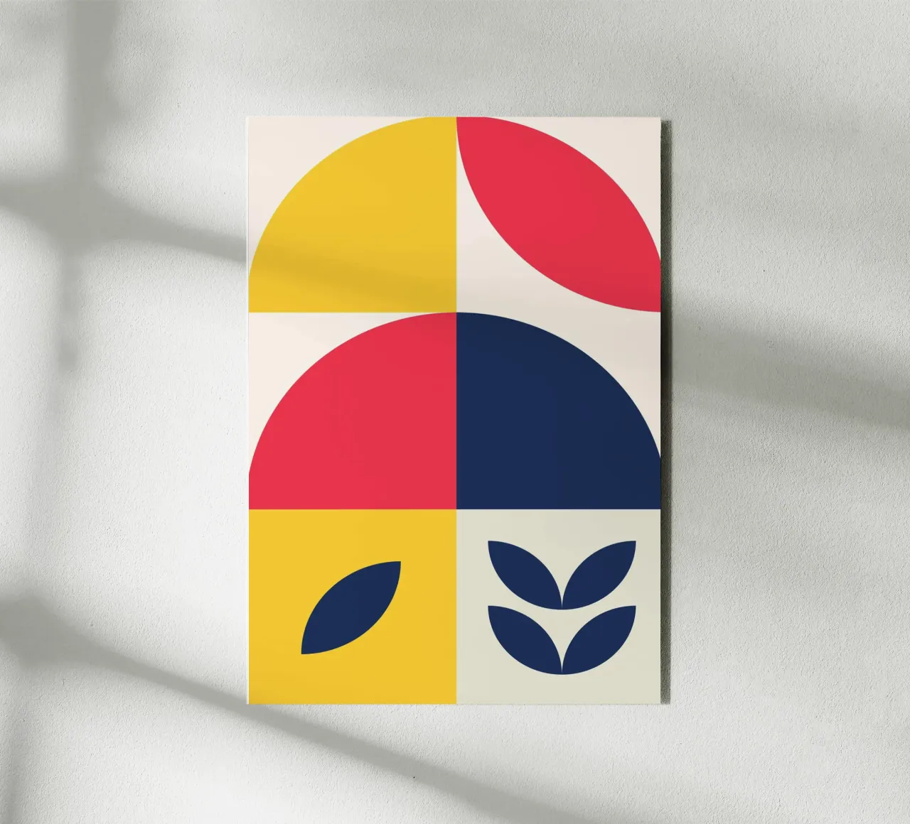 Composizione astratta Bauhaus Forme geometriche organiche Poster alluminio dibond da Grungeo