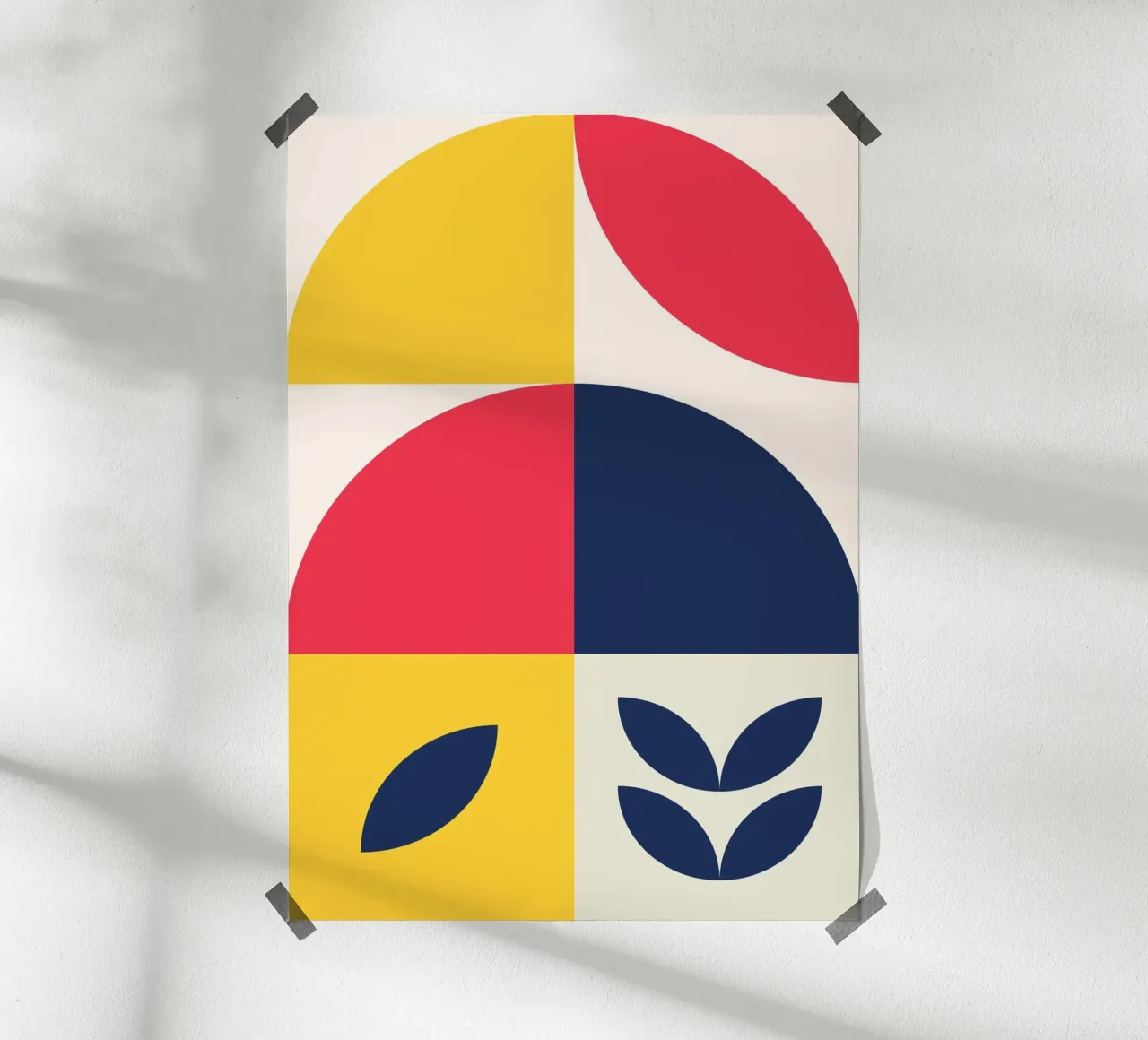 Composición abstracta Bauhaus Póster de formas geométricas orgánicas hahnemühle de Grungeo