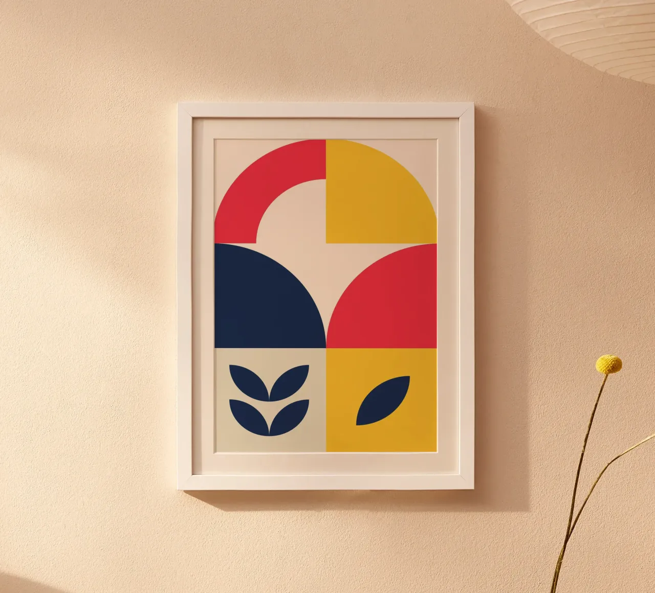 Poster astratto geometrico organico Colori primari metà secolo carta hahnemühle da Grungeo
