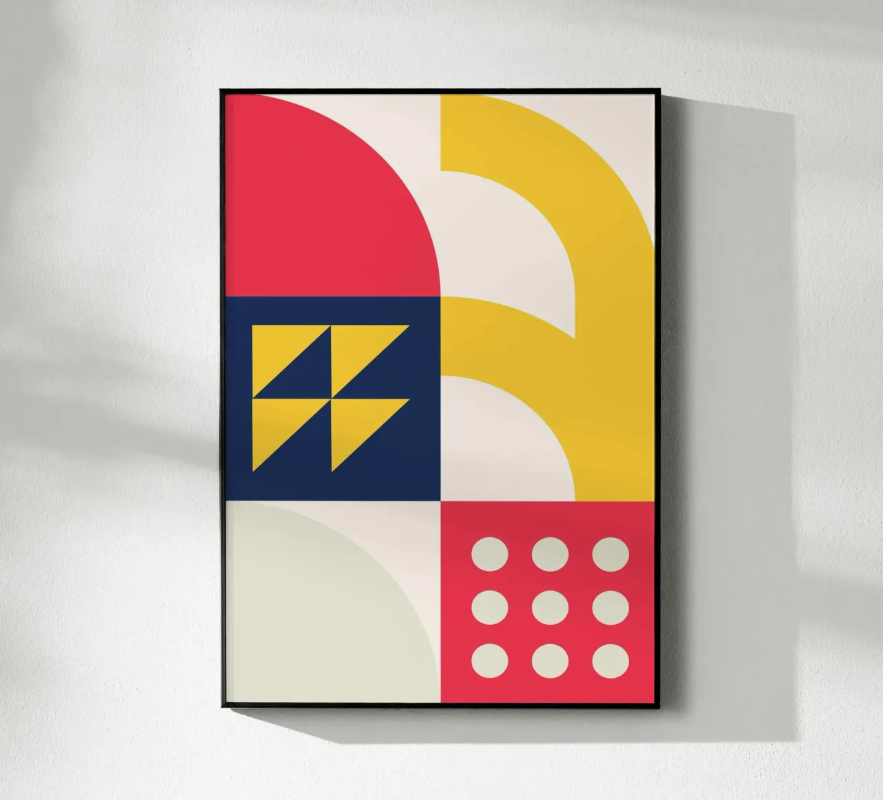 Poster astratto geometrico dinamico Colori primari Arte modulare plexiglass da Grungeo