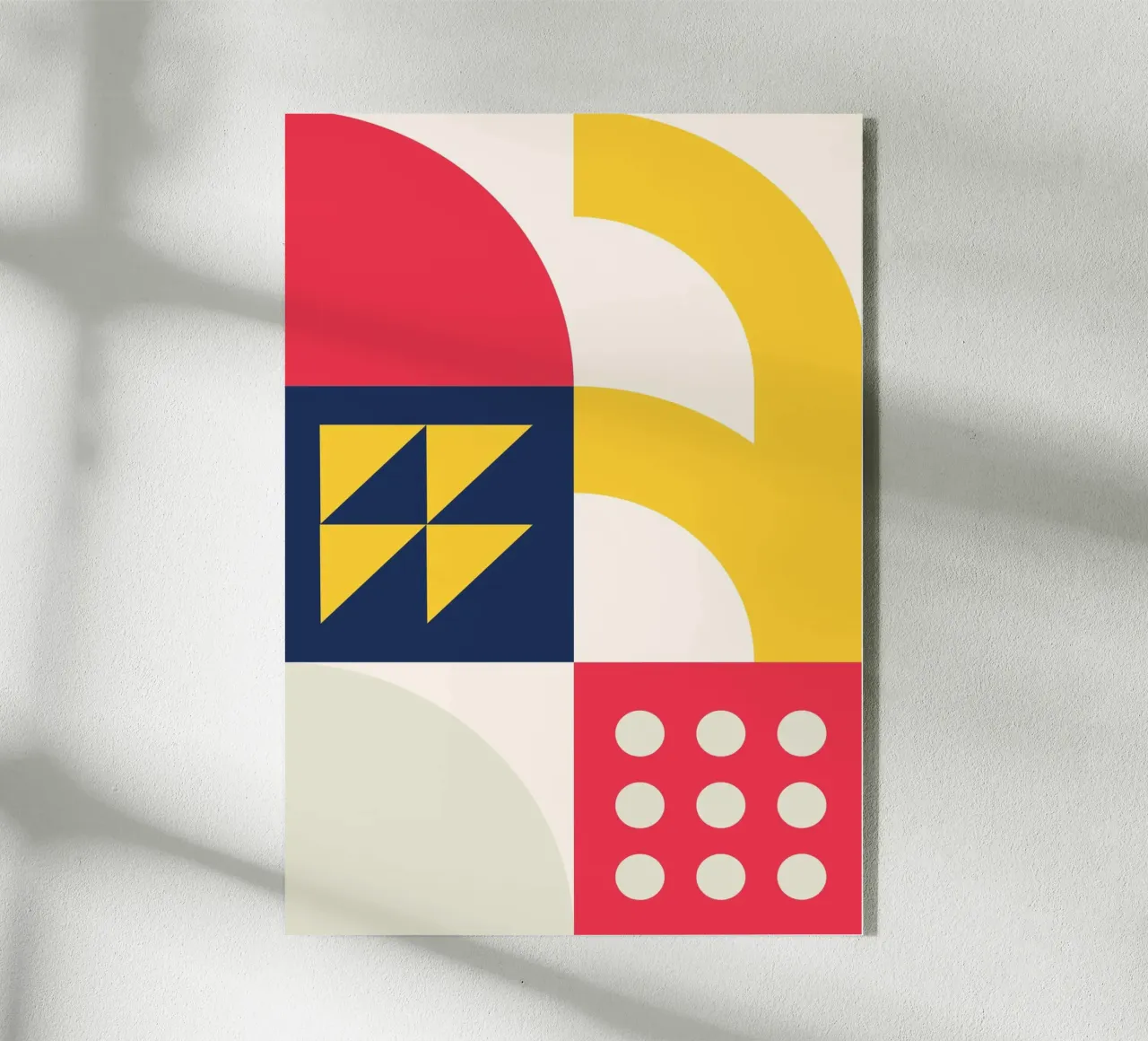 Poster astratto geometrico dinamico Colori primari Arte modulare plexiglass da Grungeo