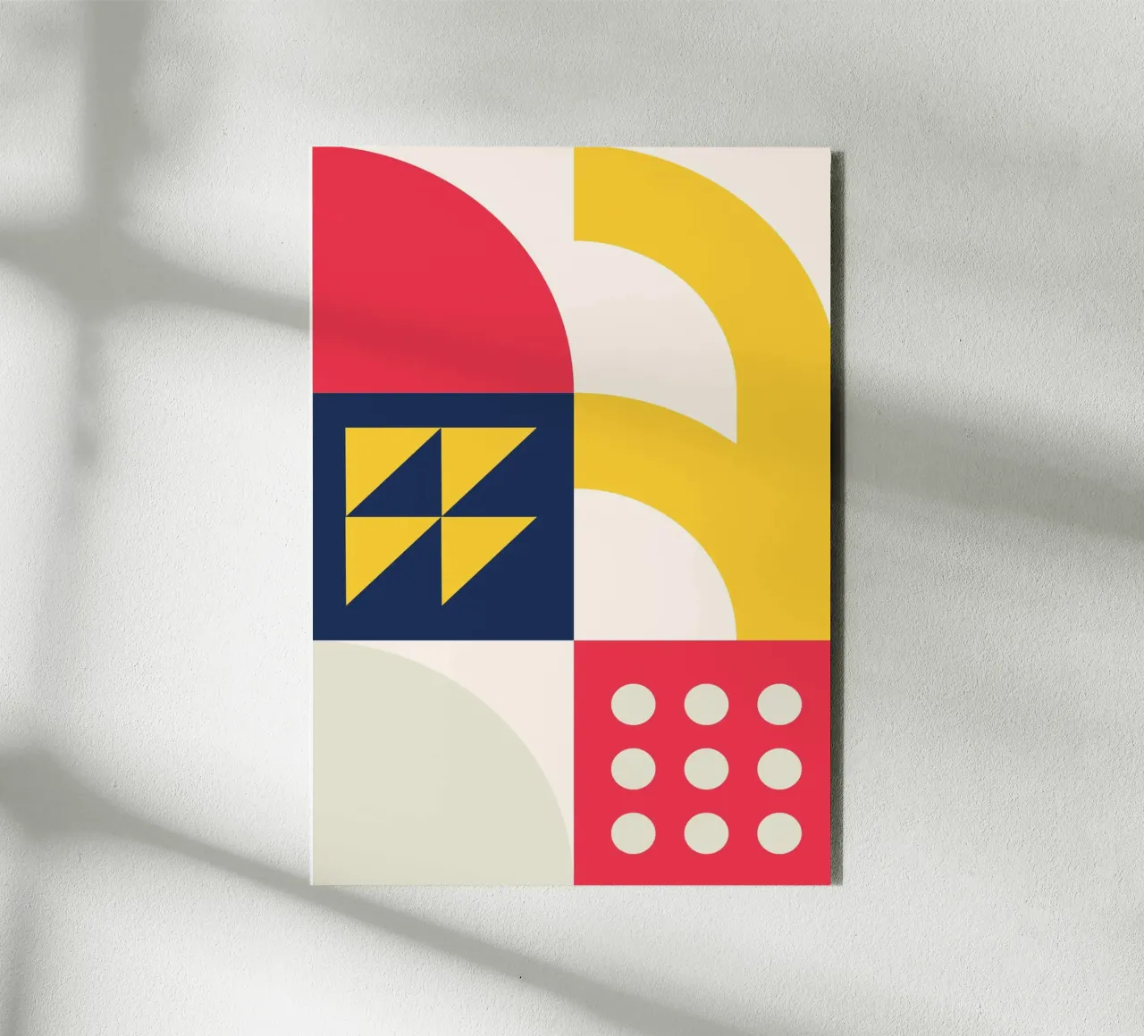 Póster Geométrico Abstracto Dinámico Colores Primarios Arte Modular aluminio dibond de Grungeo