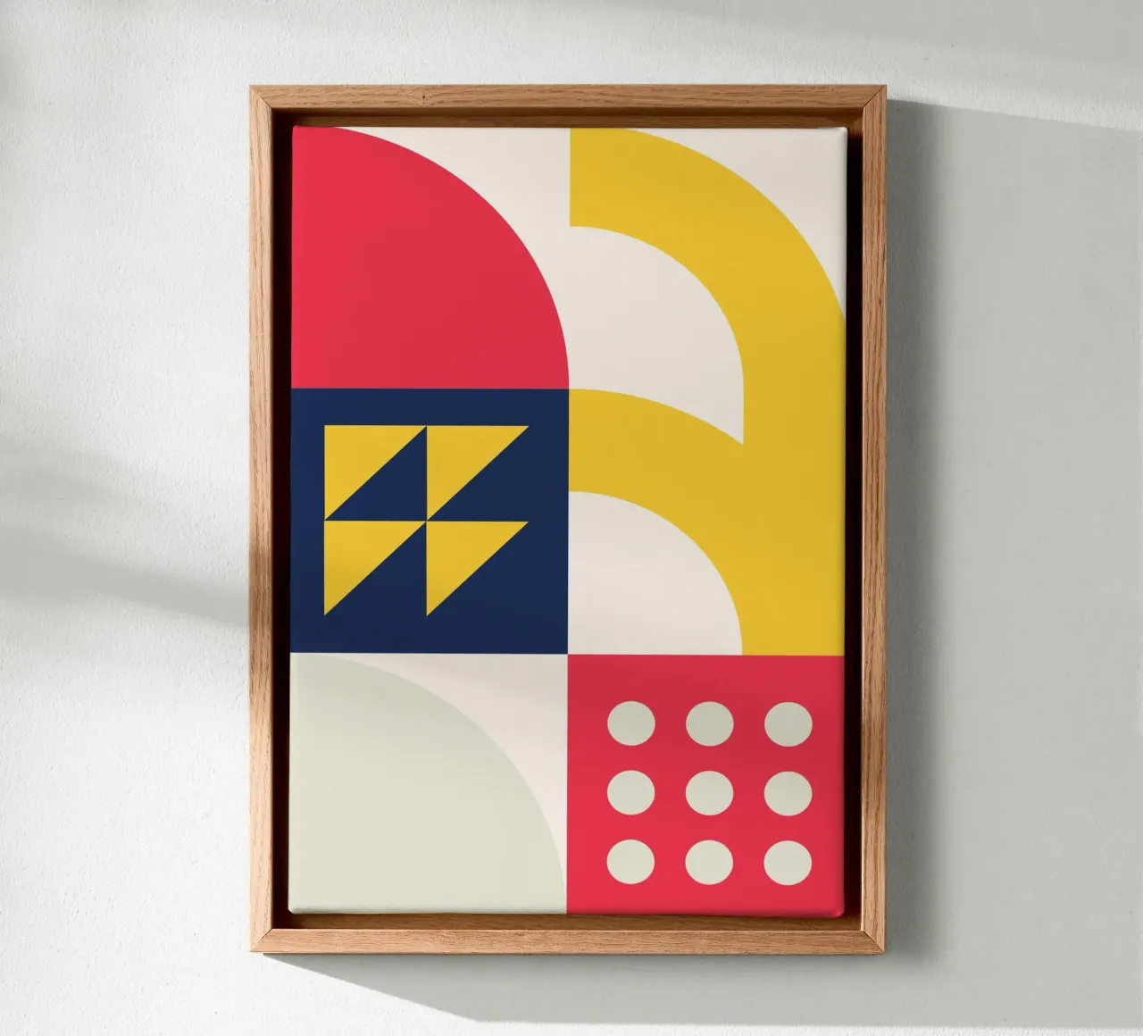 Póster Geométrico Abstracto Dinámico Colores Primarios Arte Modular lienzo de Grungeo