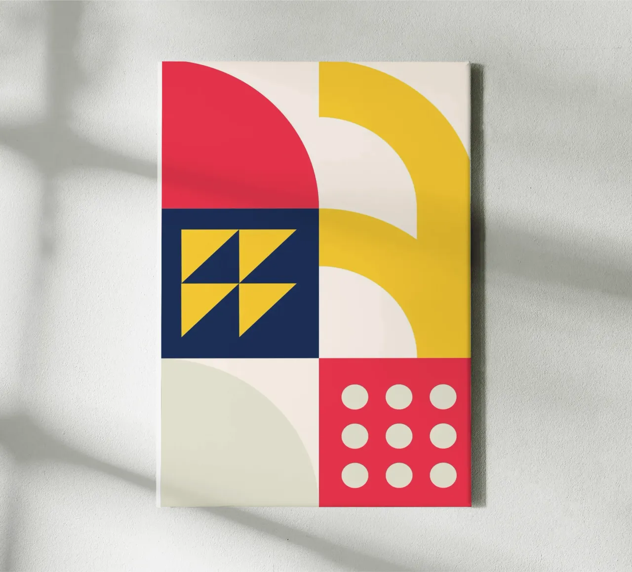 Poster abstrait géométrique dynamique Couleurs primaires Art modulaire toile de Grungeo
