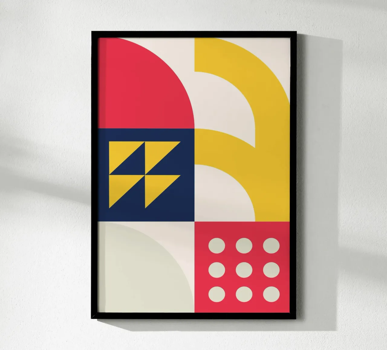 Dynamische Geometrische Abstracte Poster Primaire Kleuren Modulaire Kunst hahnemühle van Grungeo