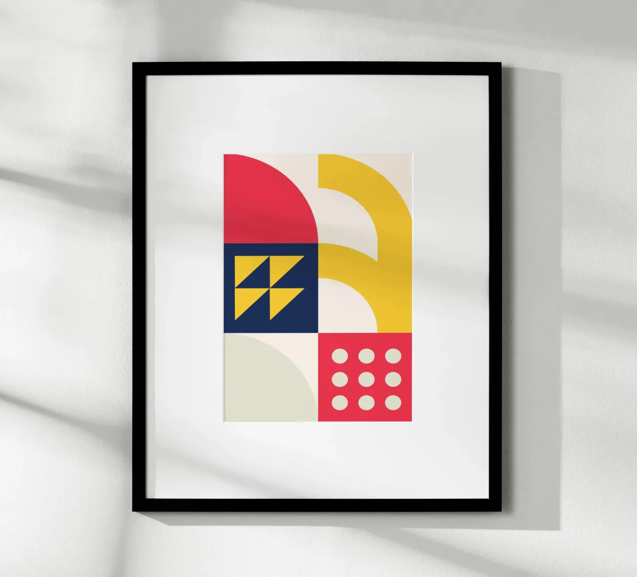 Dynamische Geometrische Abstracte Poster Primaire Kleuren Modulaire Kunst hahnemühle van Grungeo