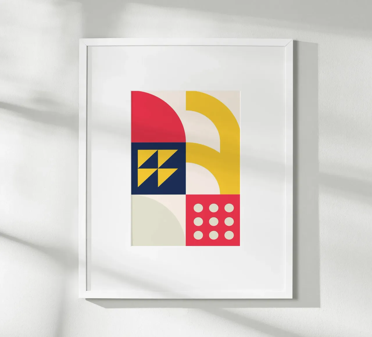 Dynamische Geometrische Abstracte Poster Primaire Kleuren Modulaire Kunst hahnemühle van Grungeo
