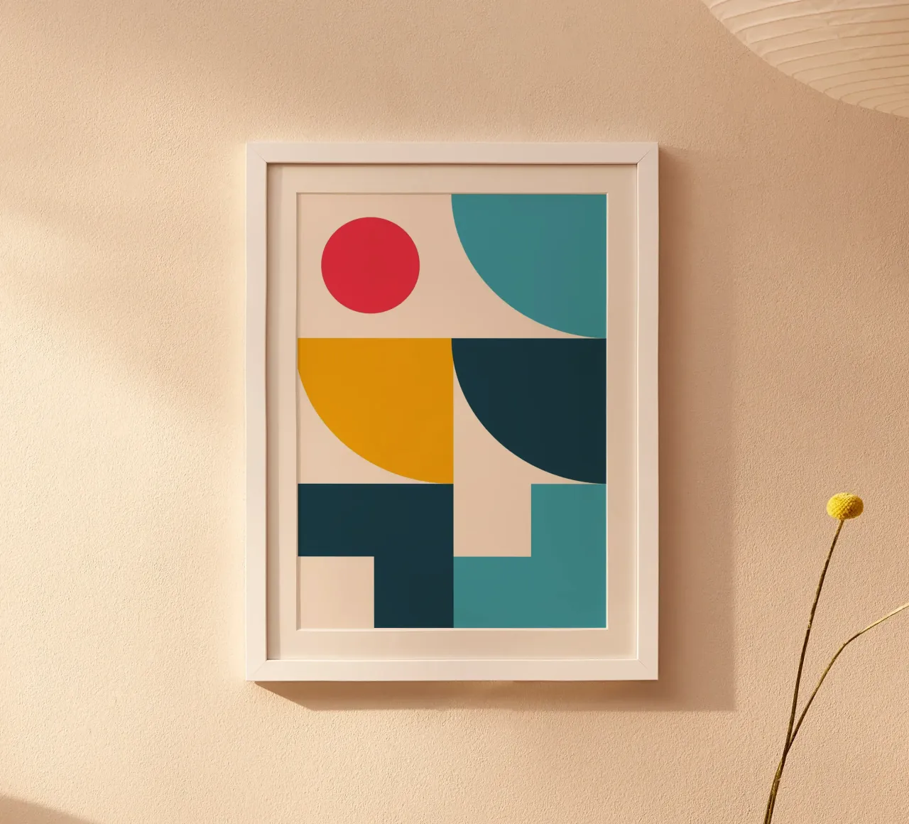 Abstract Bauhaus Color Block Art Geometric Mid-Century hahnemühle by Grungeo