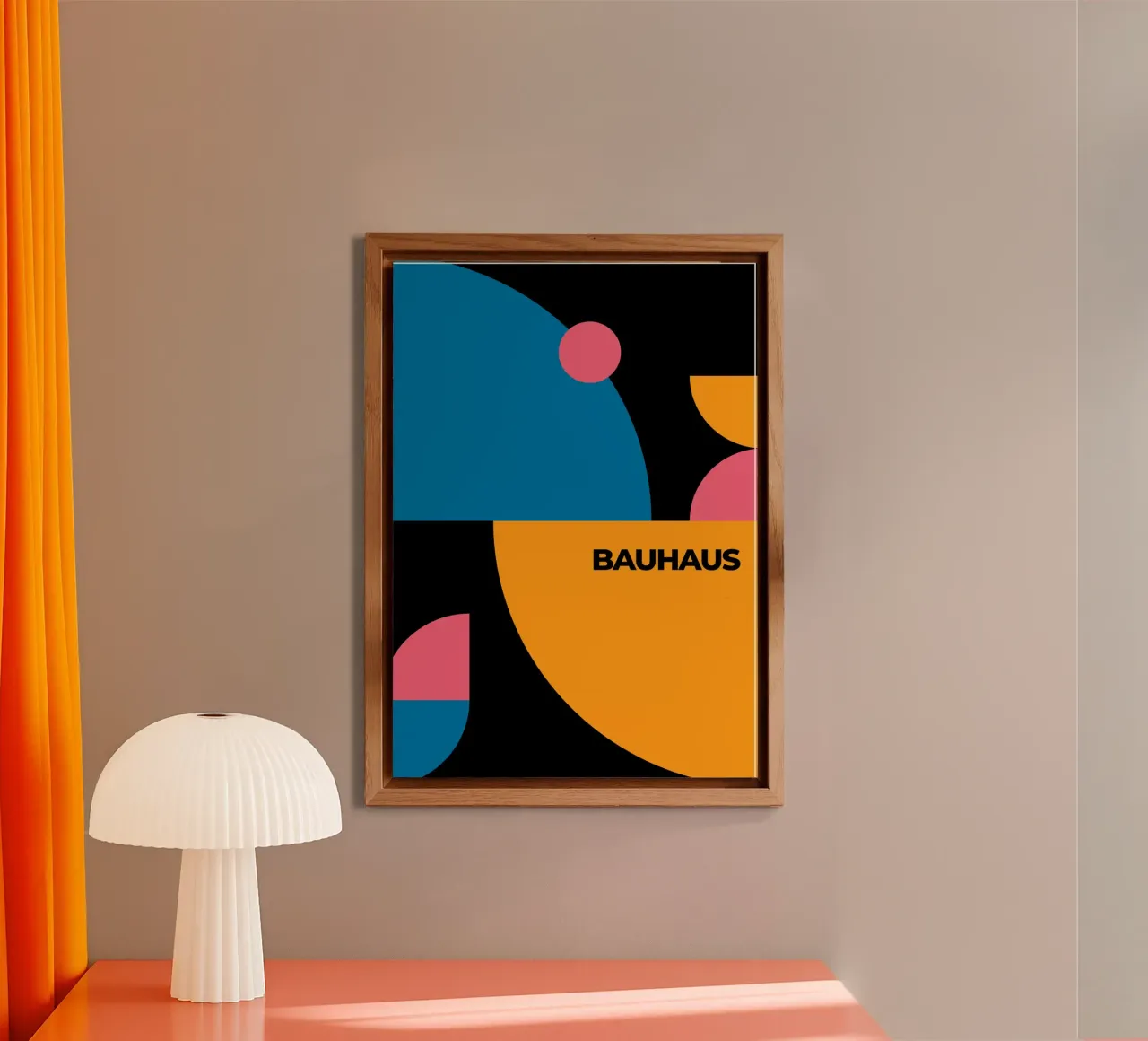 Bauhaus Abstract Dynamic Circles Black Background Art alu-dibond by Grungeo