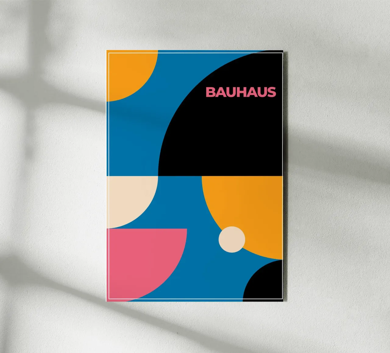 Bauhaus Overlapping Circles Bright Colors Geometric Abstract alu-dibond by Grungeo