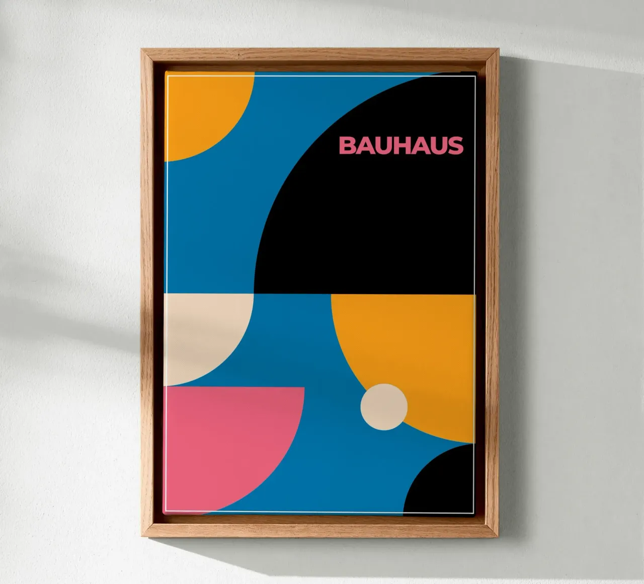 Bauhaus overlappende cirkels heldere kleuren geometrisch abstract canvas van Grungeo