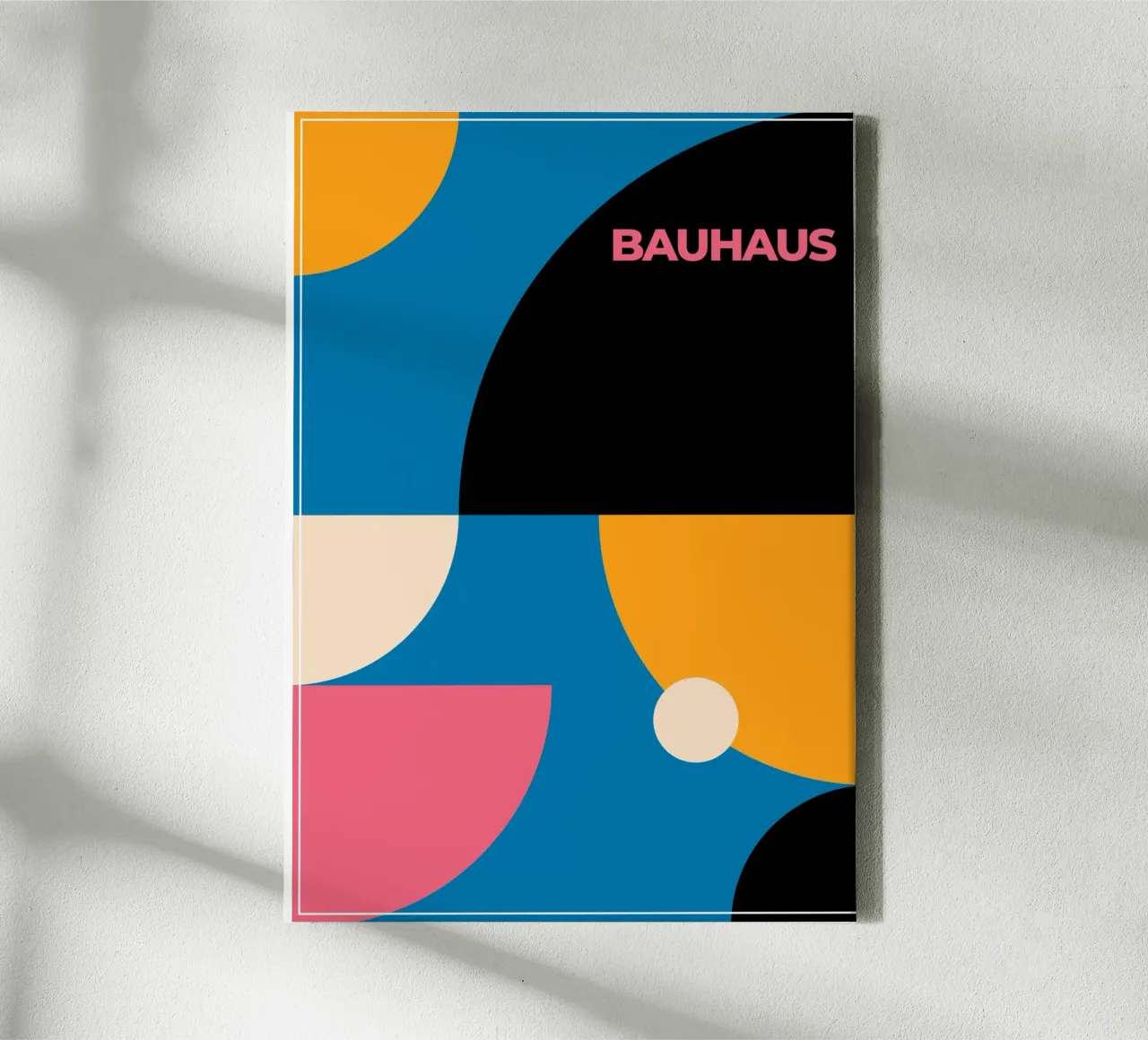 Bauhaus overlappende cirkels heldere kleuren geometrisch abstract canvas van Grungeo