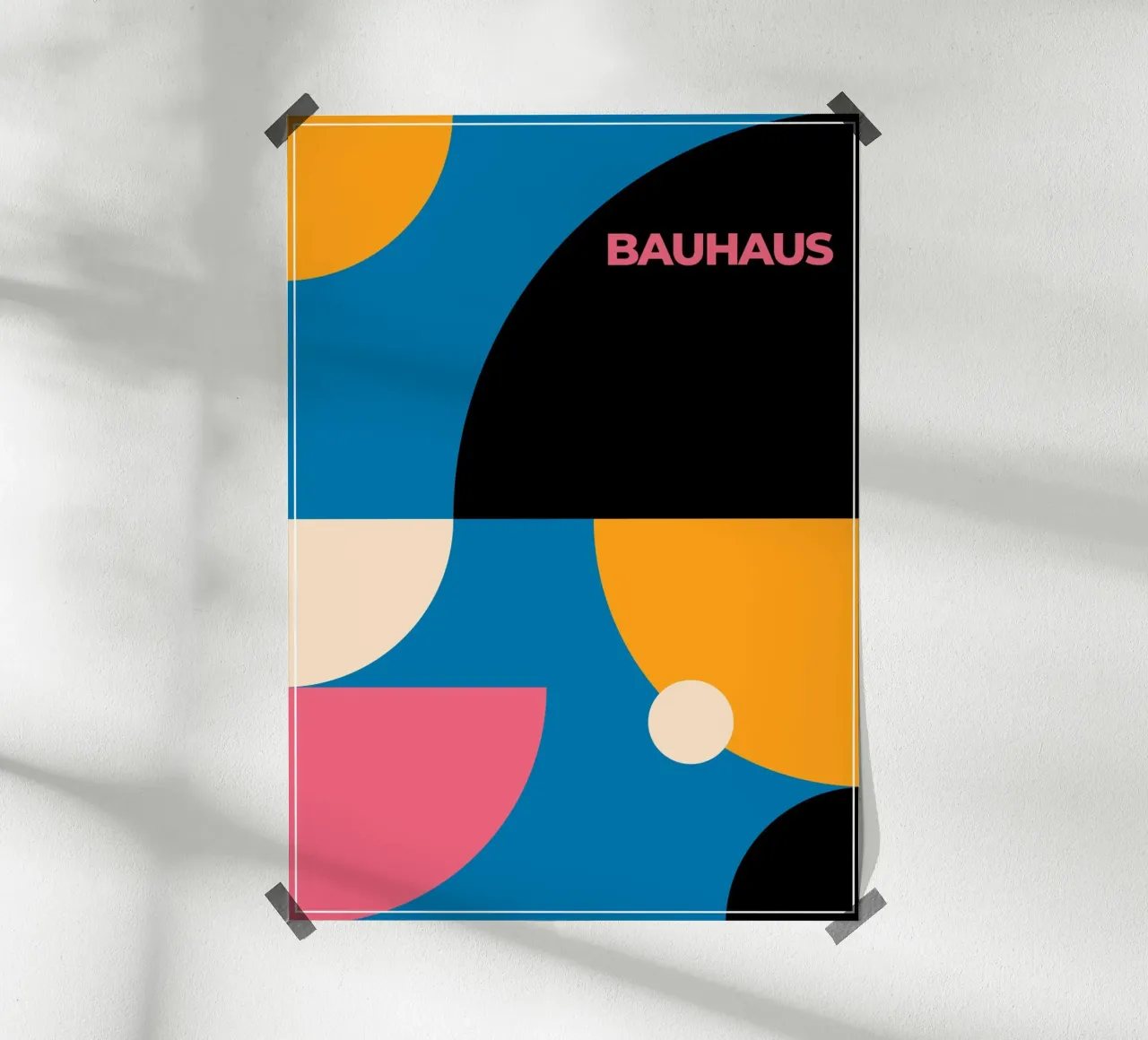 Bauhaus overlappende cirkels heldere kleuren geometrisch abstract hahnemühle van Grungeo