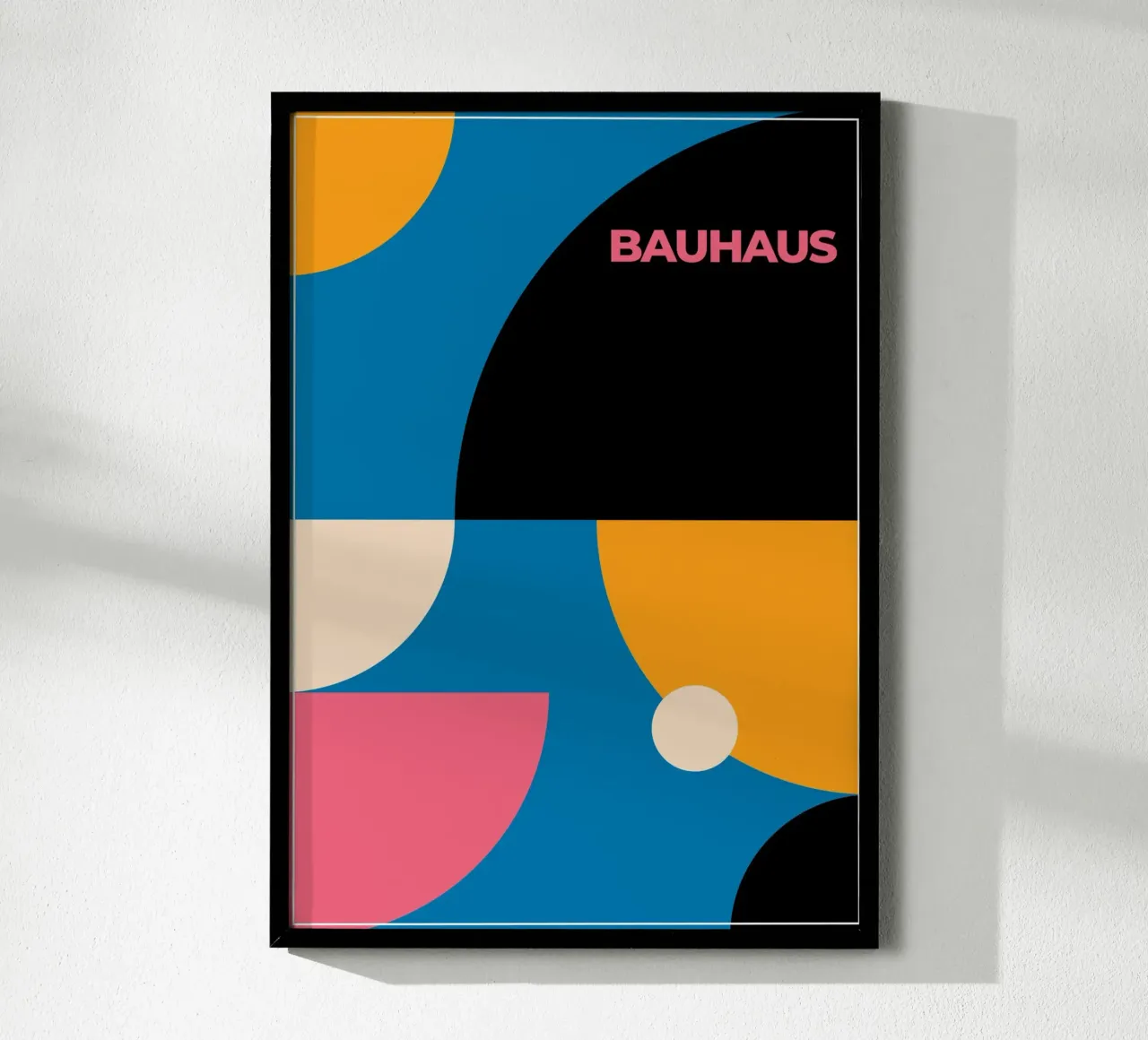Bauhaus overlappende cirkels heldere kleuren geometrisch abstract hahnemühle van Grungeo