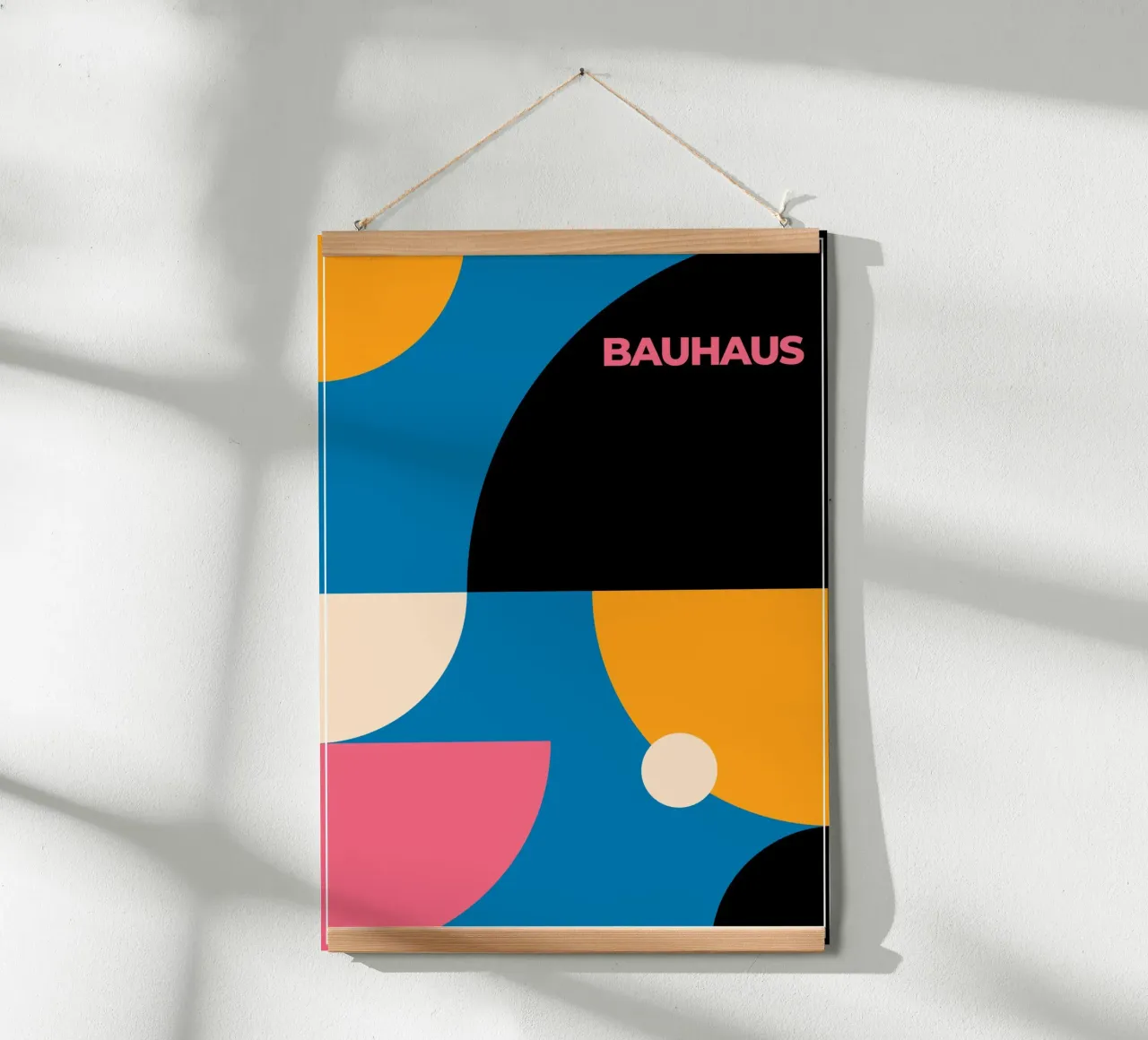 Bauhaus overlappende cirkels heldere kleuren geometrisch abstract hahnemühle van Grungeo
