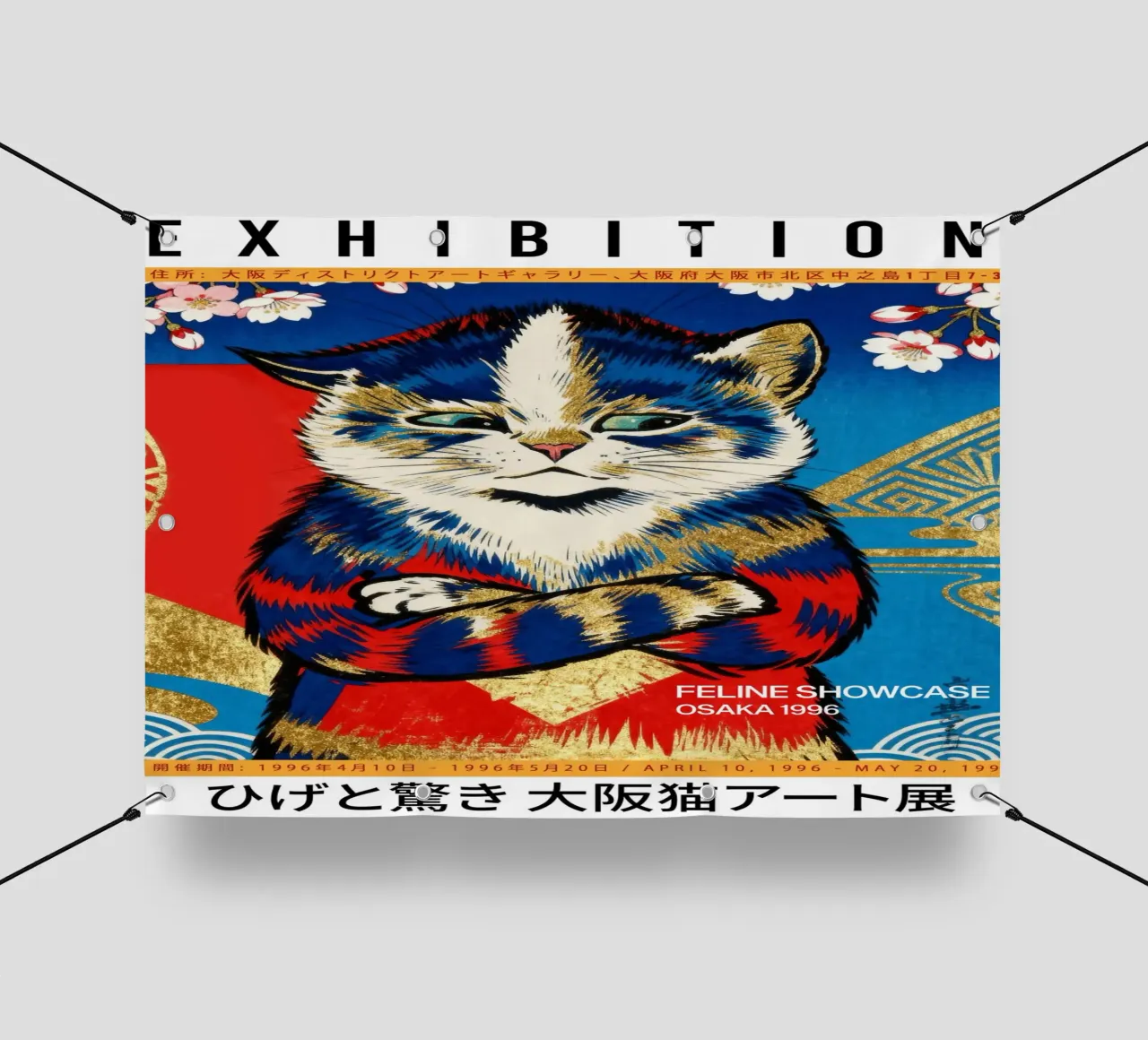 Louis Wain Cat Vintage Art telo in pvc da EverLuvv Studio