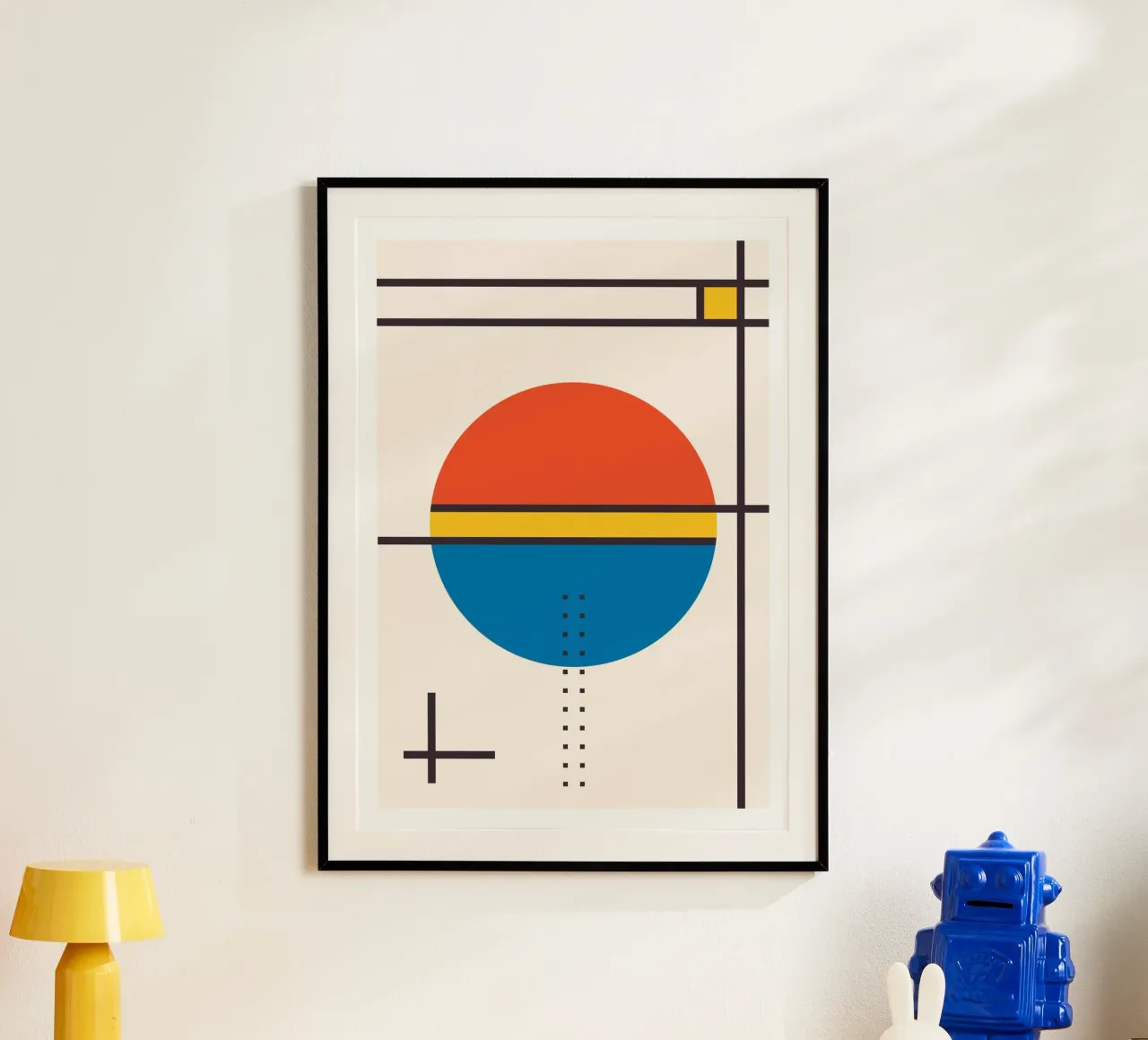 Kandinsky Style Circle Lines Primary Colors Geometric Art hahnemühle by Grungeo