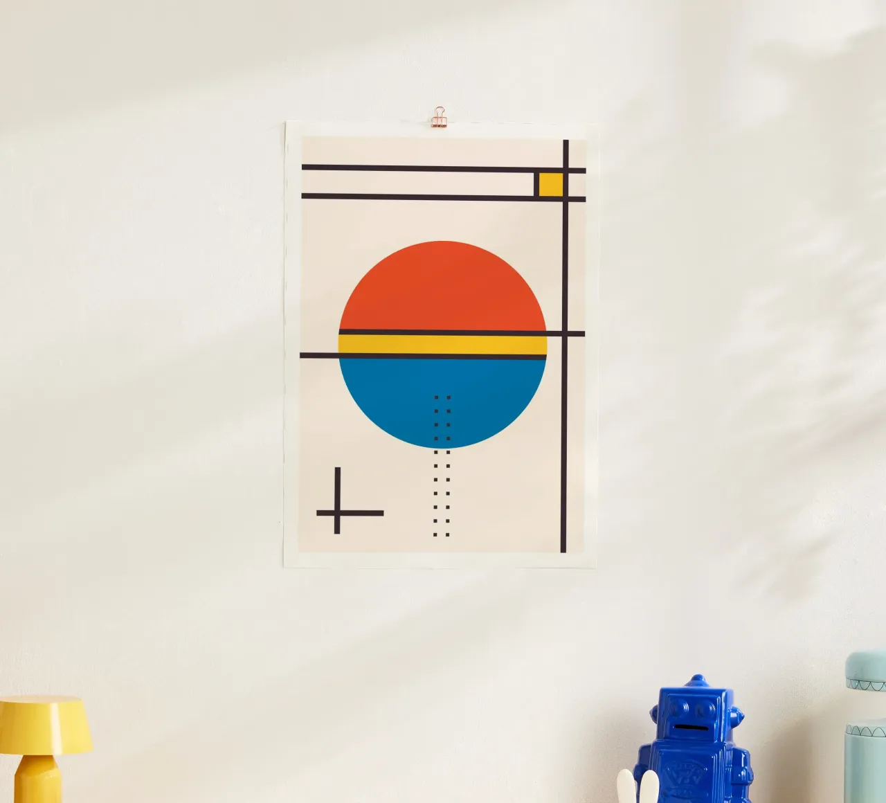 Stile Kandinsky Cerchio Linee Colori Primari Arte Geometrica carta hahnemühle da Grungeo