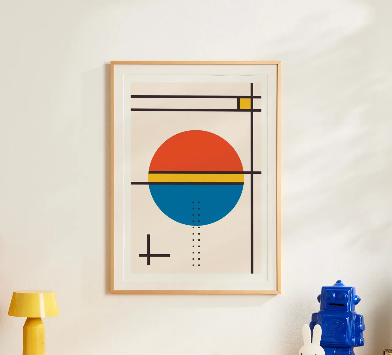 Kandinsky Style Circle Lines Primary Colors Geometric Art hahnemühle by Grungeo