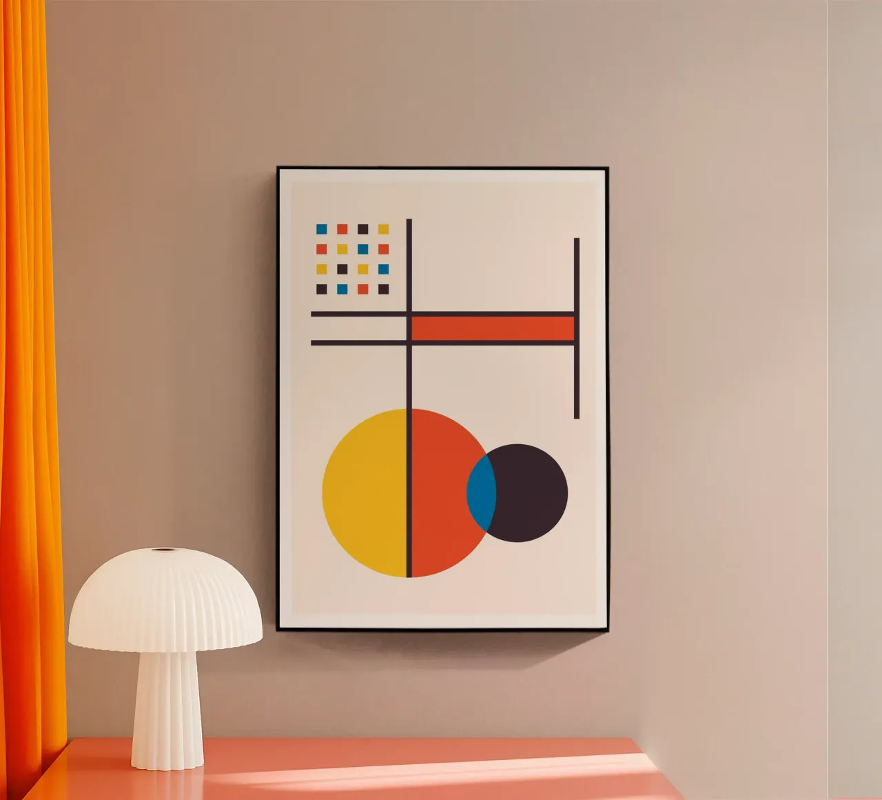 Arte astratta di forme geometriche primarie ispirate a Kandinsky plexiglass da Grungeo