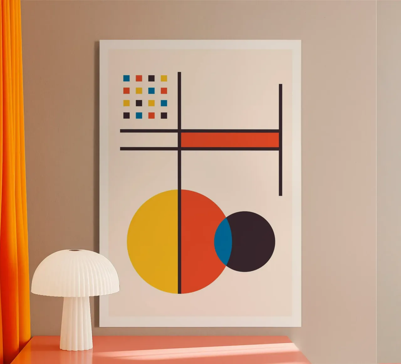 Arte astratta di forme geometriche primarie ispirate a Kandinsky plexiglass da Grungeo