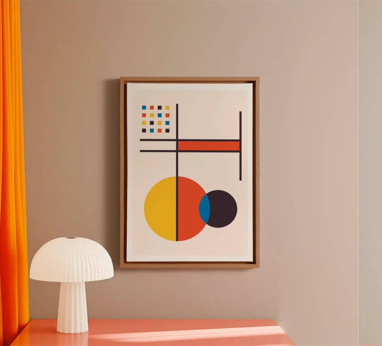 Kandinsky Inspired Geometric Primary Shapes Abstract Art canvas by Grungeo