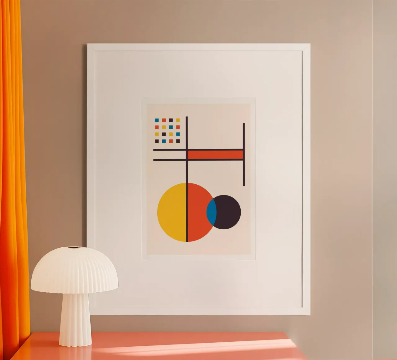 Arte astratta di forme geometriche primarie ispirate a Kandinsky poster da Grungeo