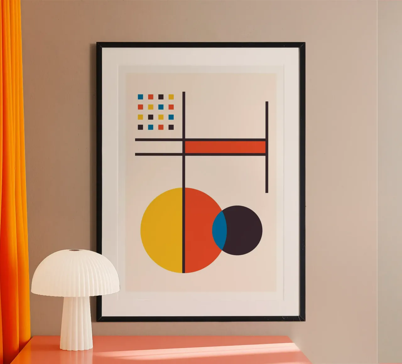 Arte astratta di forme geometriche primarie ispirate a Kandinsky poster da Grungeo