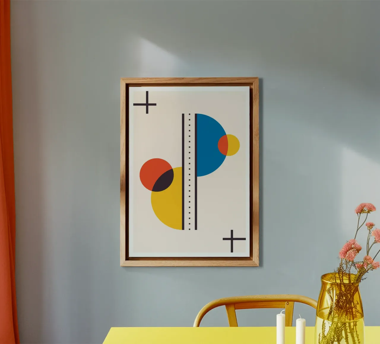 Abstract Primary Circles Composition Bauhaus Geometric Art aluminio dibond de Grungeo