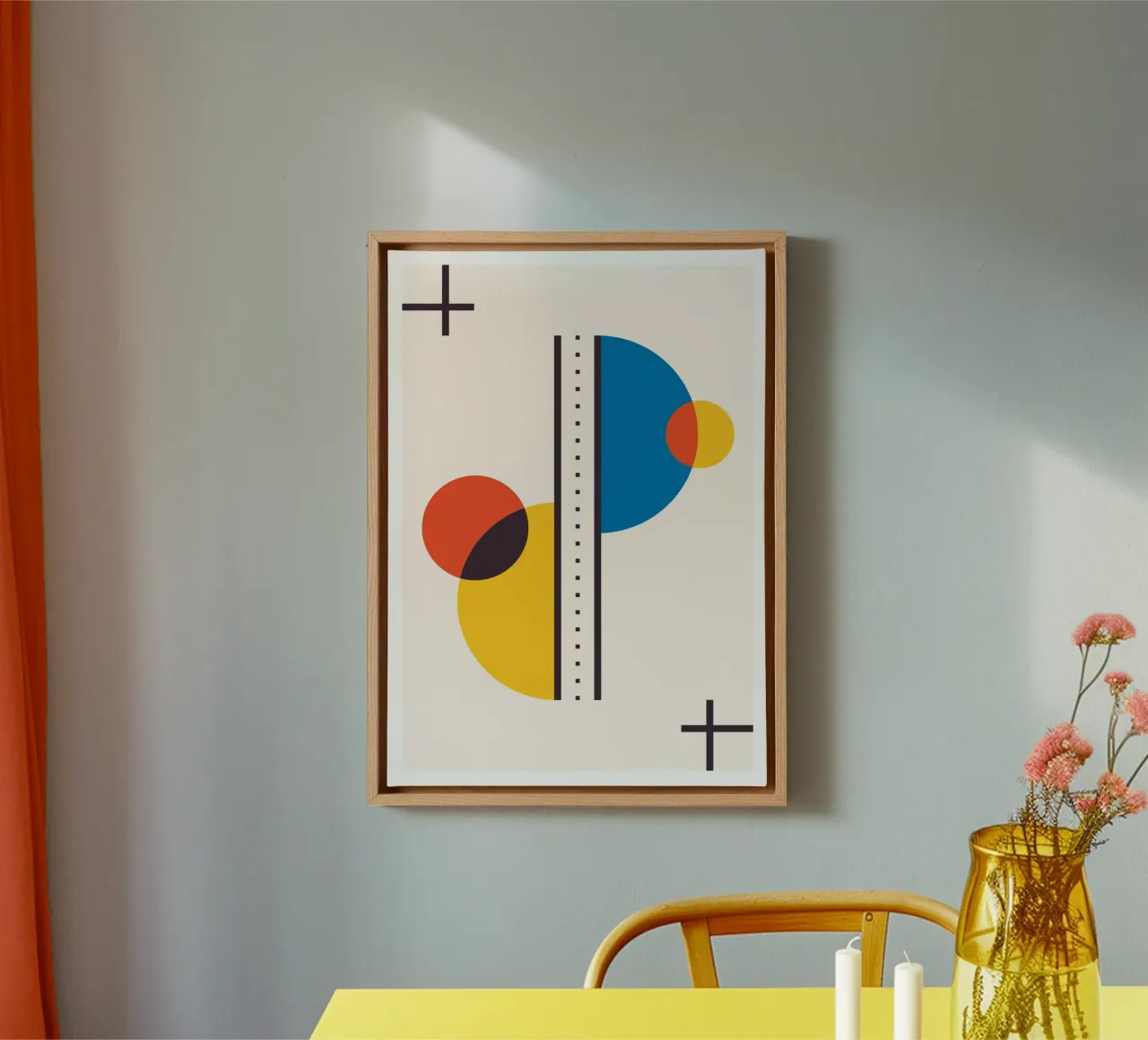 Abstract Primary Circles Composition Bauhaus Geometric Art canvas by Grungeo