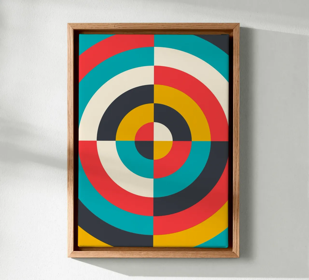 Op Art Target Circle Stampa astratta Retro Geometric Design tela da Grungeo