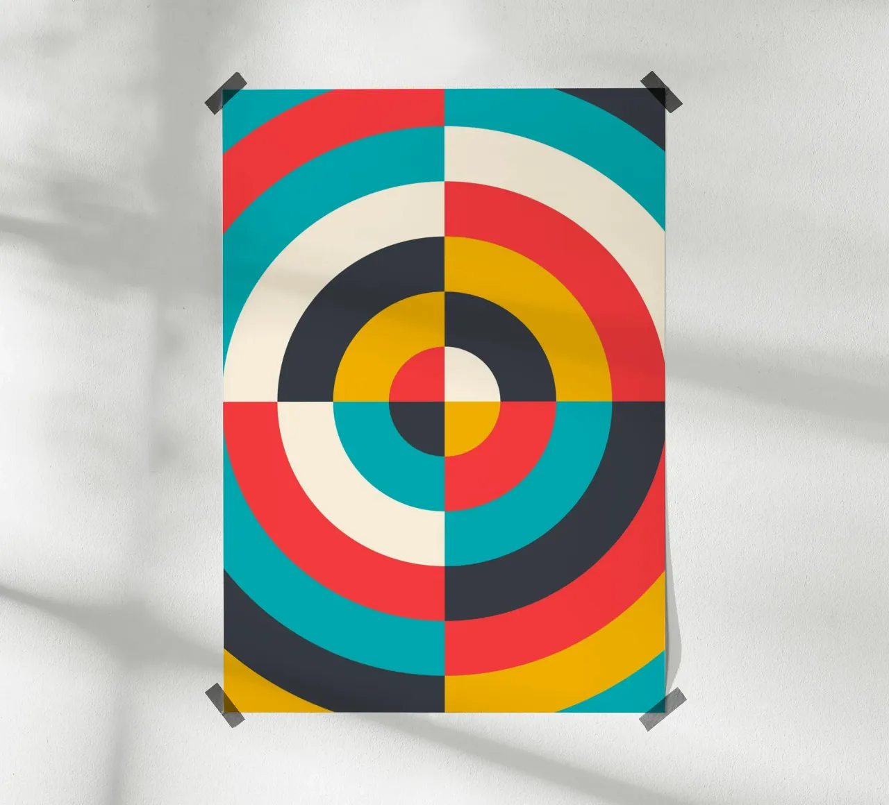 Op Art Target Circle Stampa astratta Retro Geometric Design carta hahnemühle da Grungeo