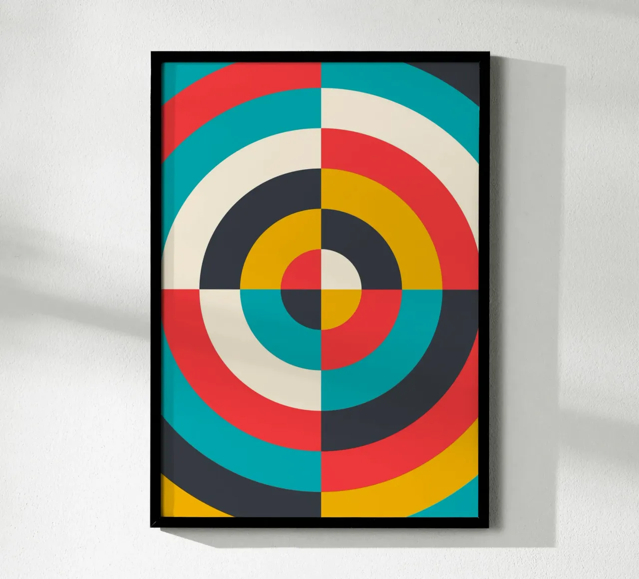 Op Art Target Circle Stampa astratta Retro Geometric Design carta hahnemühle da Grungeo