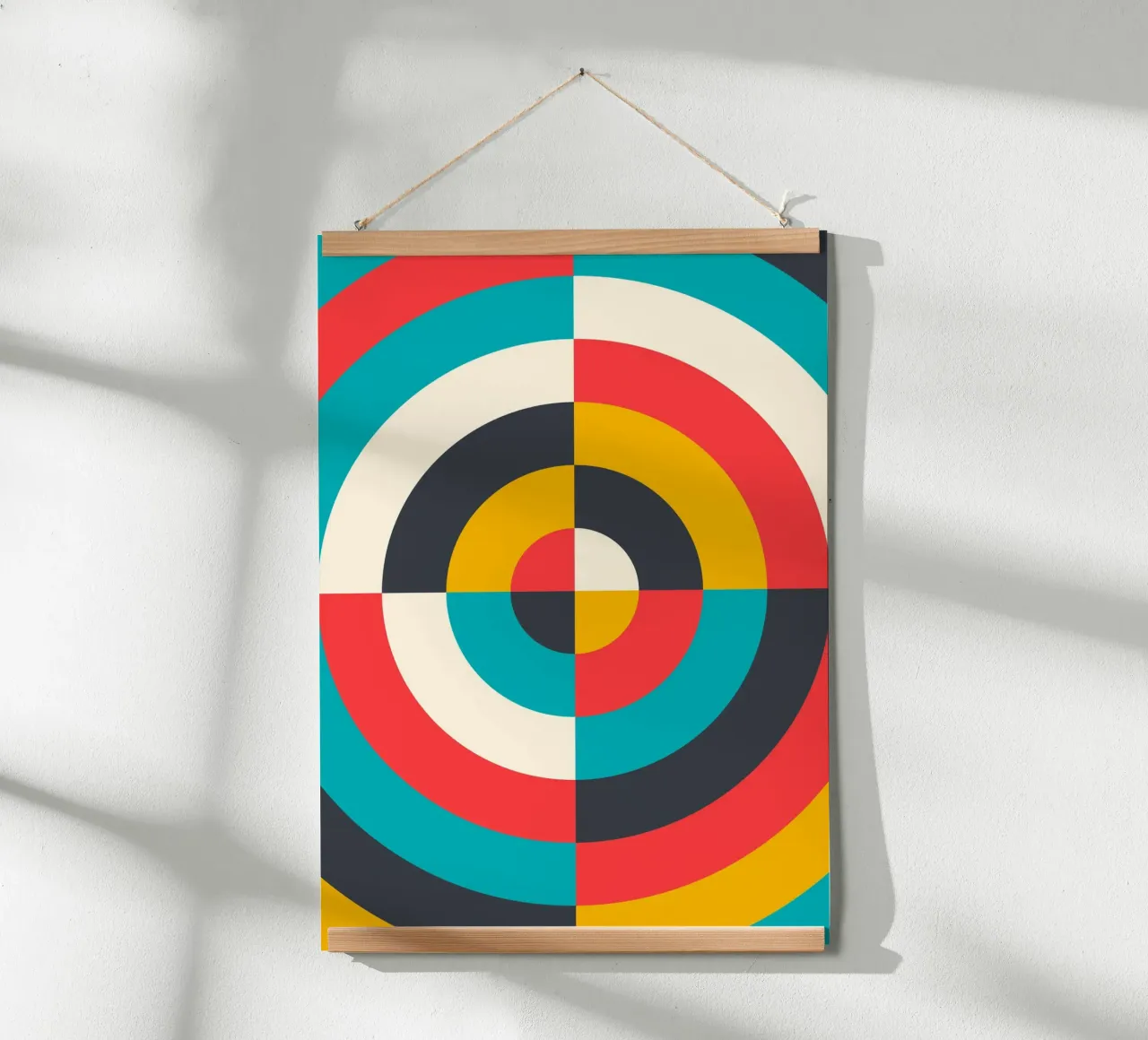 Op Art Target Circle Stampa astratta Retro Geometric Design carta hahnemühle da Grungeo
