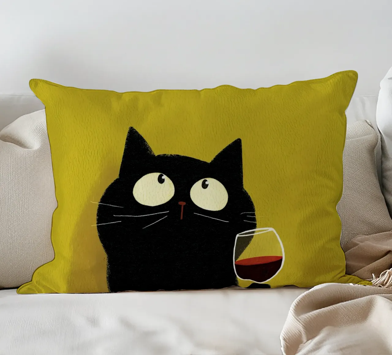 Gatto felice cuscino da HookASmile