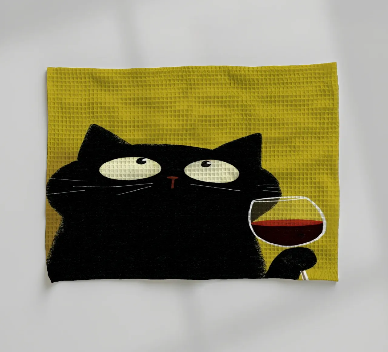 Gatto felice canovaccio da cucina da HookASmile