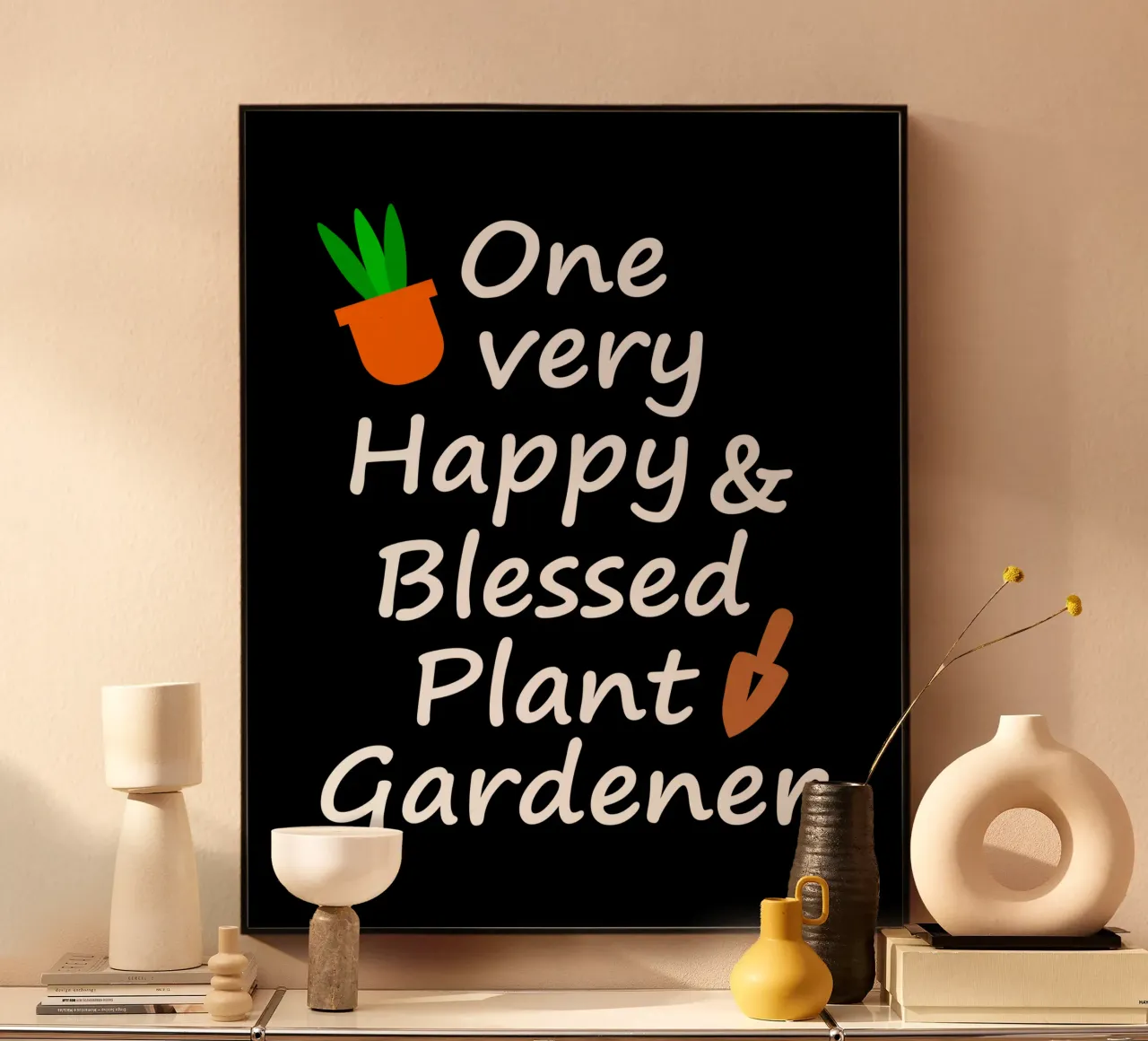 One very happy and blessed plant gardener acrylic glass by mygreenvalue