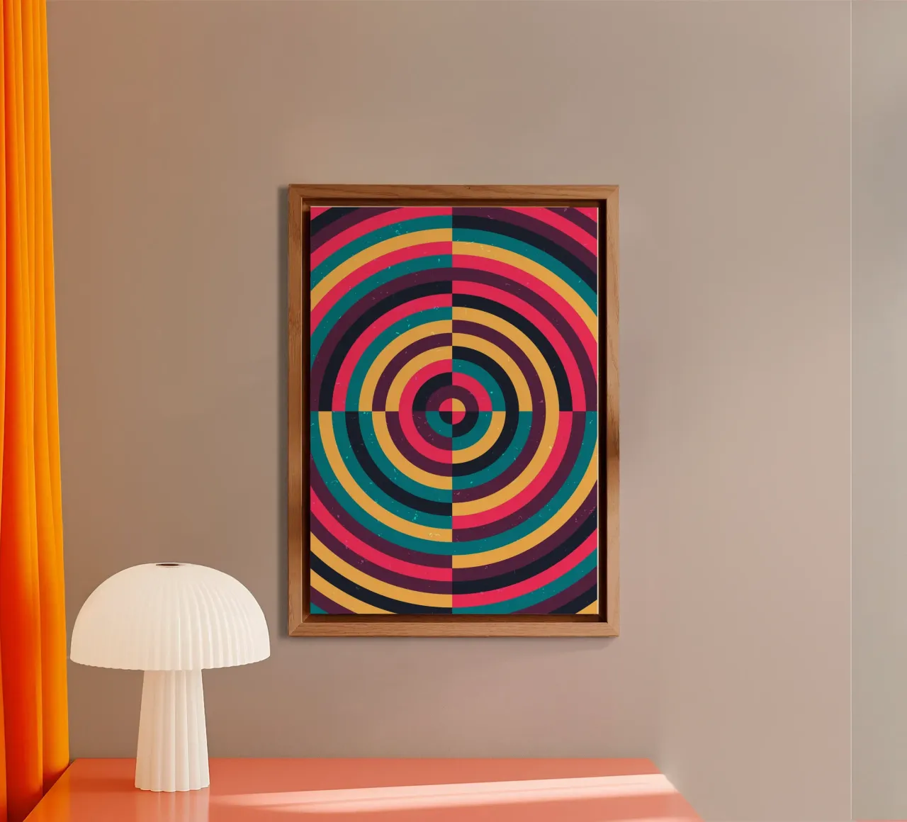 Op Art Target - Cerchi concentrici - Stampa retrò e affilata alluminio dibond da Grungeo