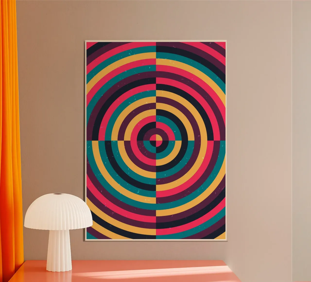 Op Art Target - Cerchi concentrici - Stampa retrò e affilata alluminio dibond da Grungeo